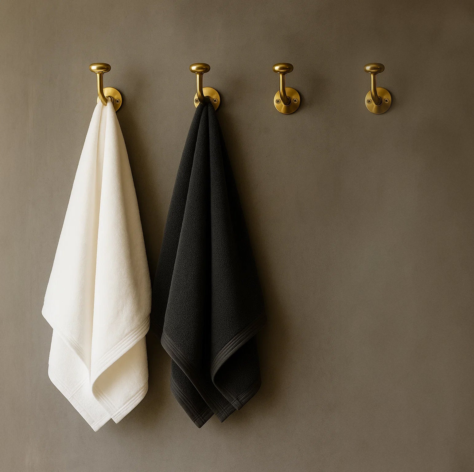 Set of 2 Unlacquered Brass Wall Hooks - Handmade Brass Hooks for Clothes - Handracfted Brass Bathroom Hooks