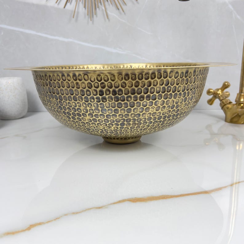 Brushed Brass bathroom Sink, Custom Made Modern Bowl Sink