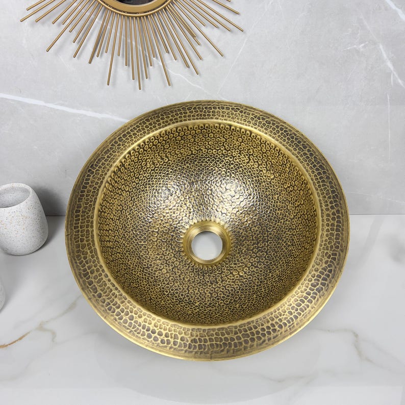 Brushed Brass bathroom Sink, Custom Made Modern Bowl Sink