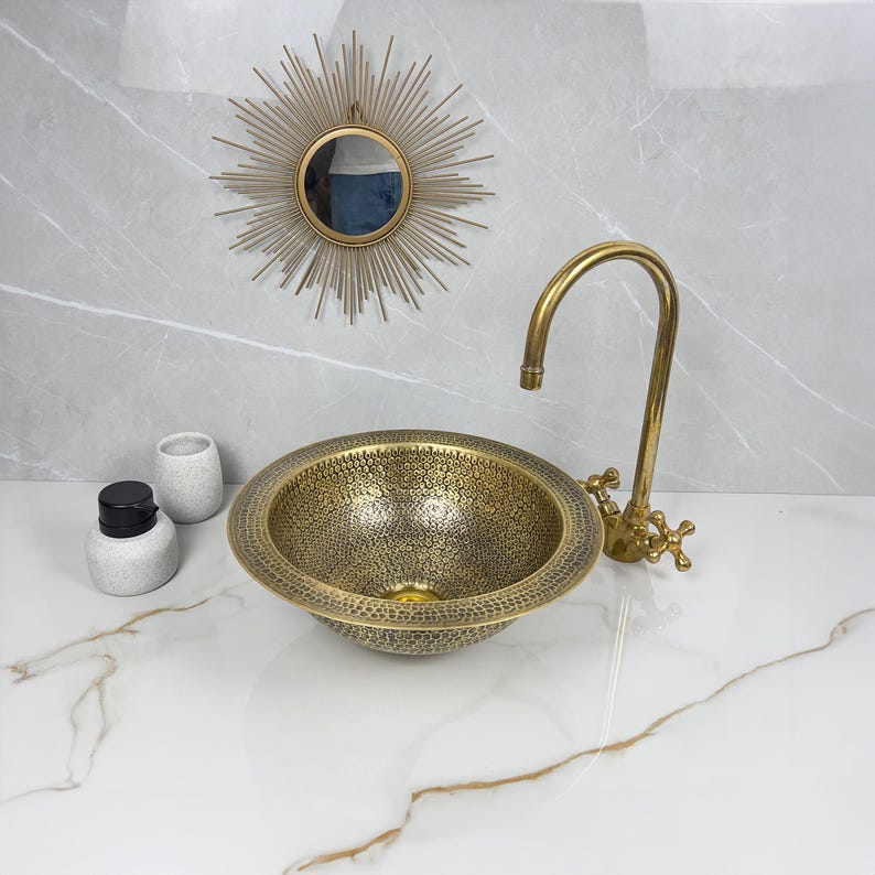 Brushed Brass bathroom Sink, Custom Made Modern Bowl Sink