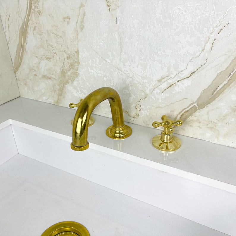 3 Hole Bath Faucet with Dual Cross Handles