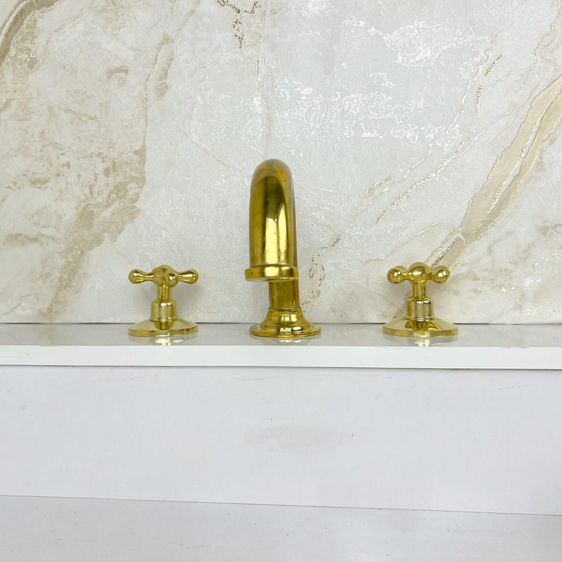 3 Hole Bath Faucet with Dual Cross Handles