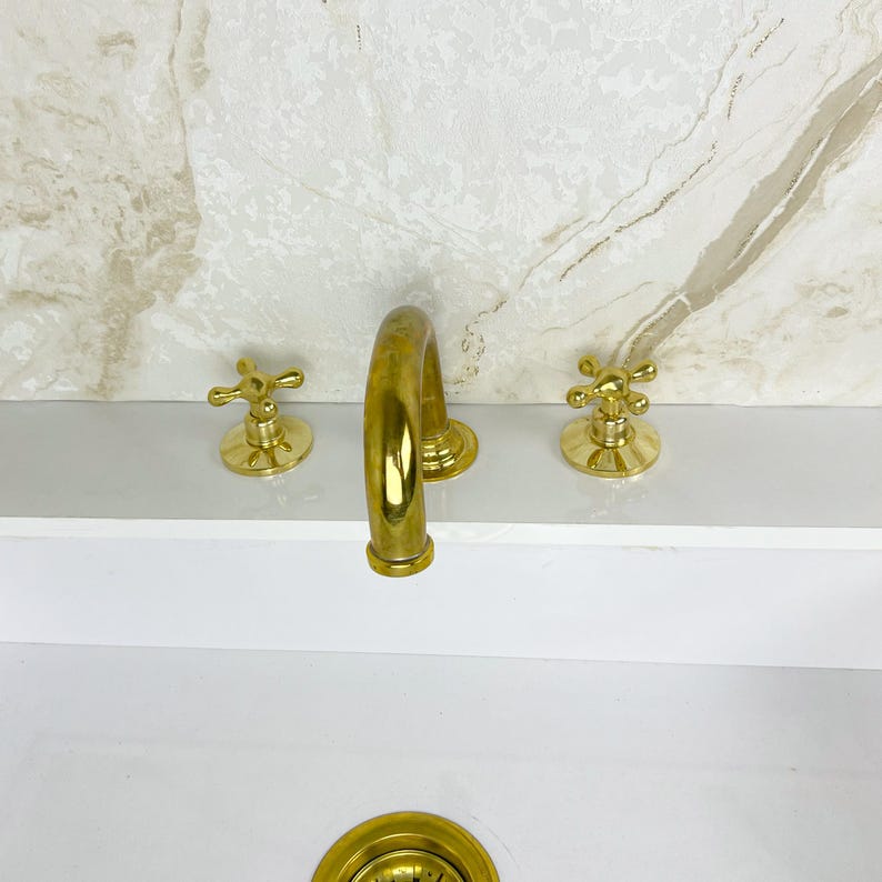 3 Hole Bath Faucet with Dual Cross Handles