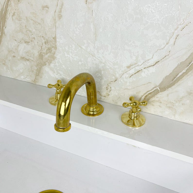 3 Hole Bath Faucet with Dual Cross Handles