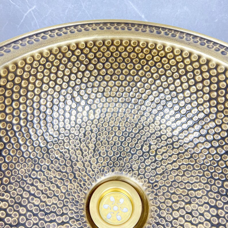 Handcrafted Hammered Drop-in Brass Bathroom Sink