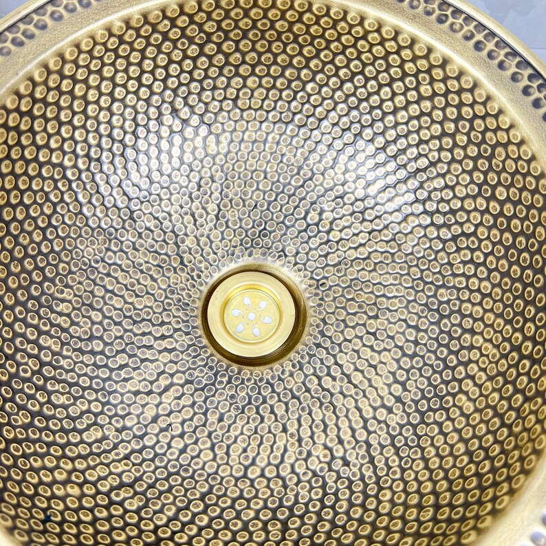 Handcrafted Hammered Drop-in Brass Bathroom Sink