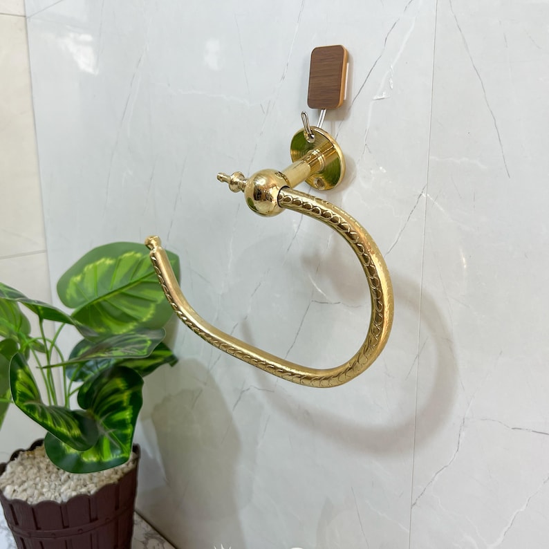 Handmade brass towel holder or toilet paper holder