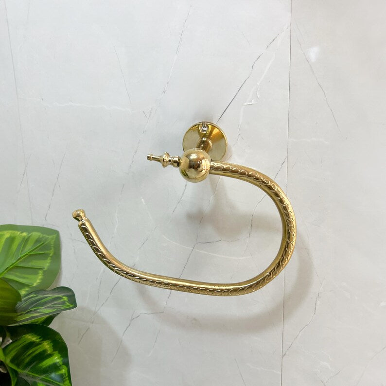 Handmade brass towel holder or toilet paper holder