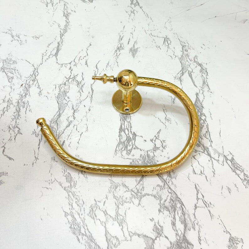 Handmade brass towel holder or toilet paper holder