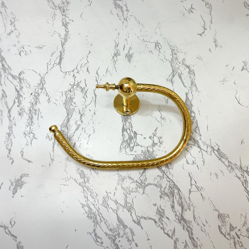 Handmade brass towel holder or toilet paper holder