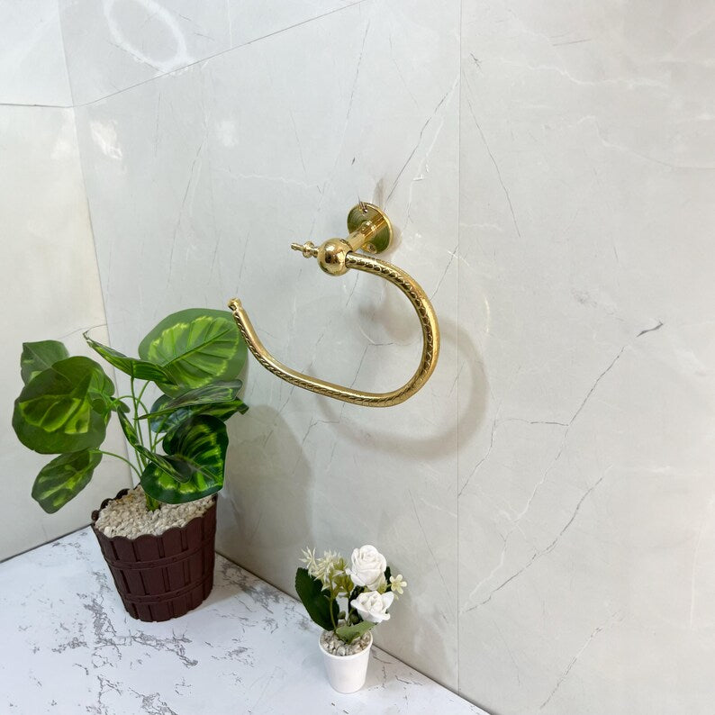 Handmade brass towel holder or toilet paper holder
