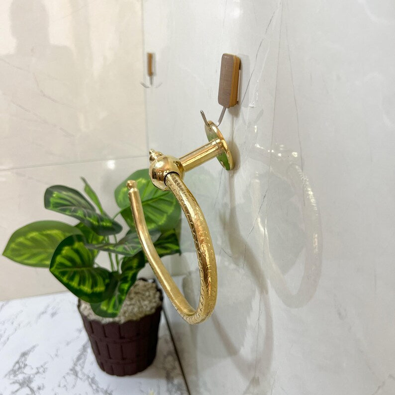 Handmade brass towel holder or toilet paper holder