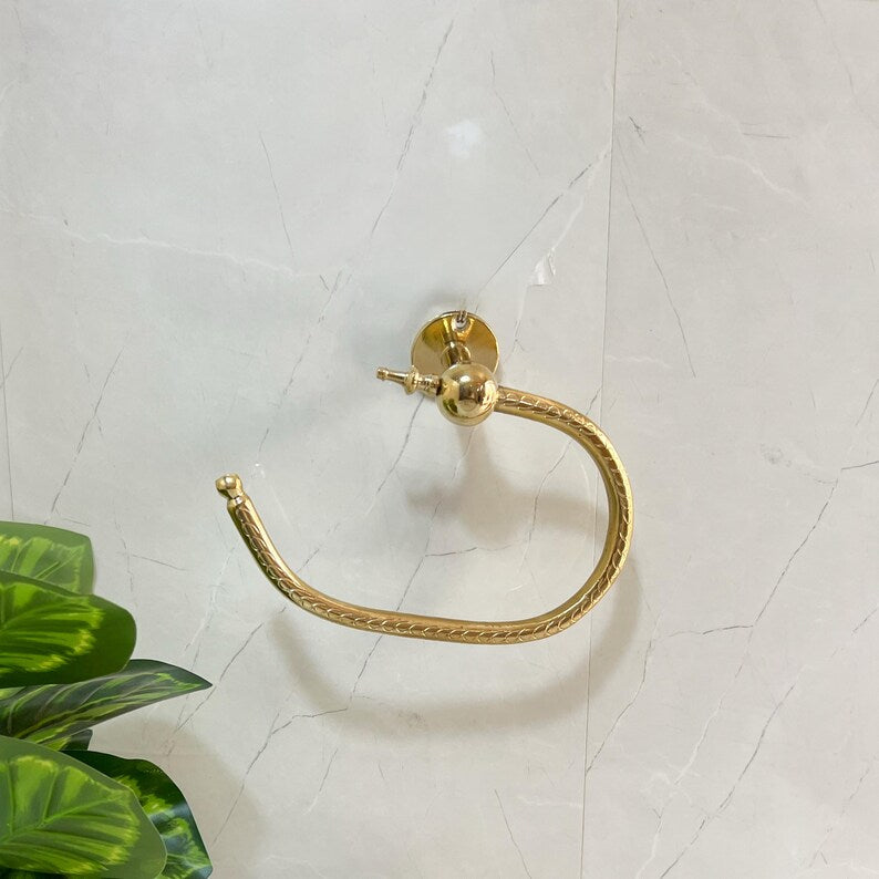 Handmade brass towel holder or toilet paper holder