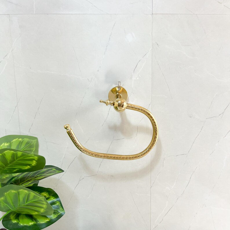 Handmade brass towel holder or toilet paper holder