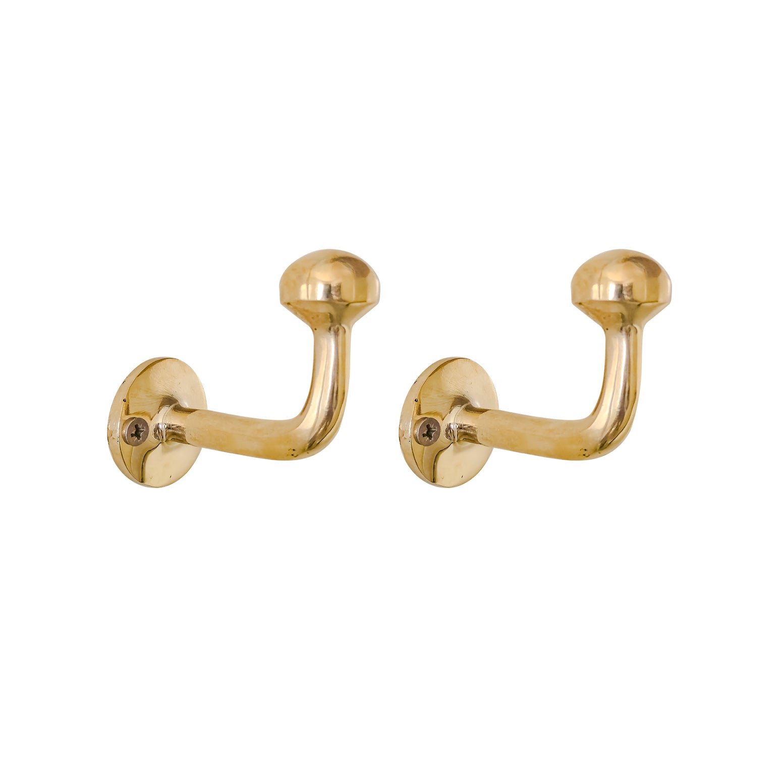 Set of 2 Unlacquered Brass Wall Hooks - Handmade Brass Hooks for Clothes - Handracfted Brass Bathroom Hooks