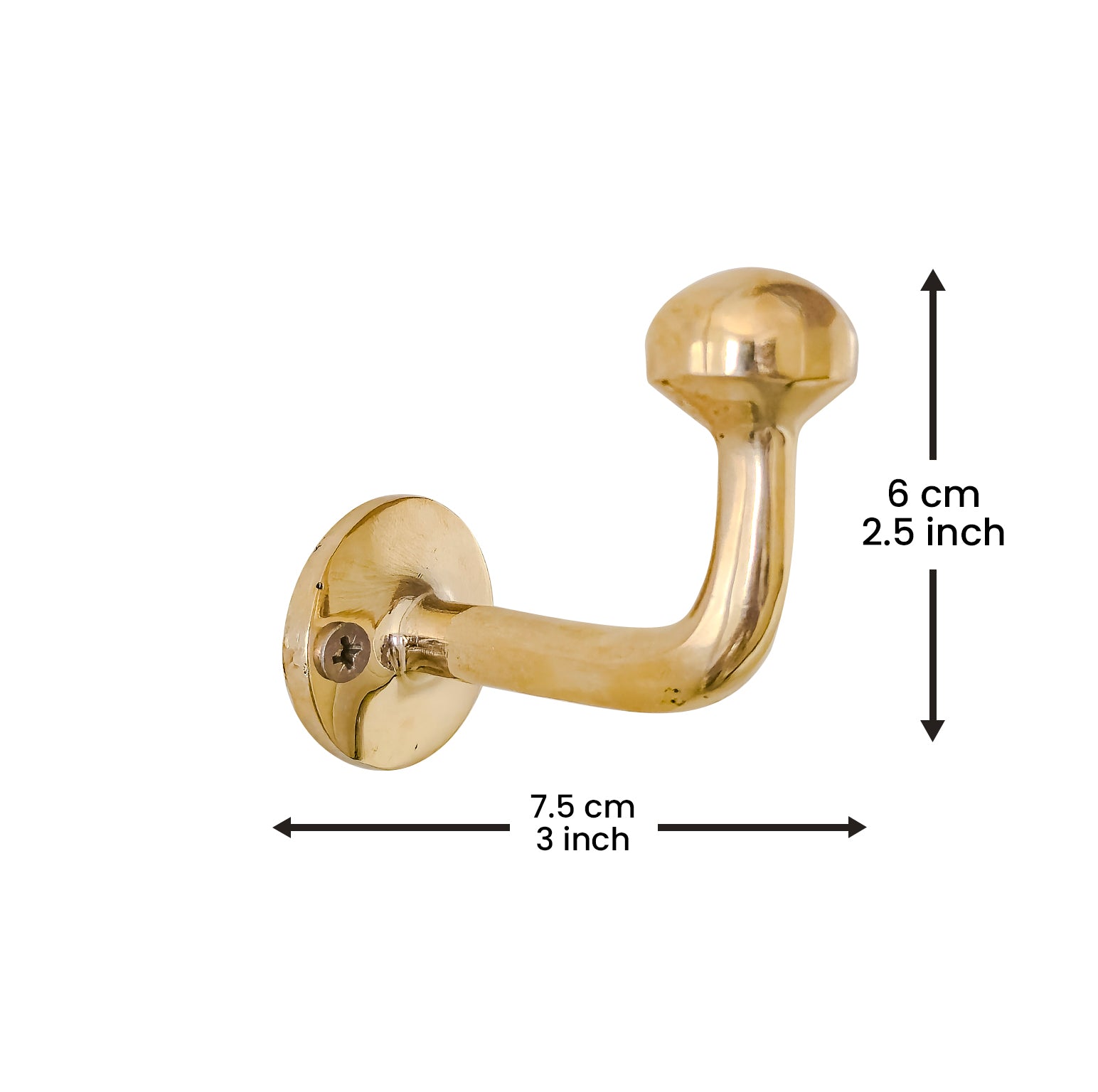Set of 2 Unlacquered Brass Wall Hooks - Handmade Brass Hooks for Clothes - Handracfted Brass Bathroom Hooks