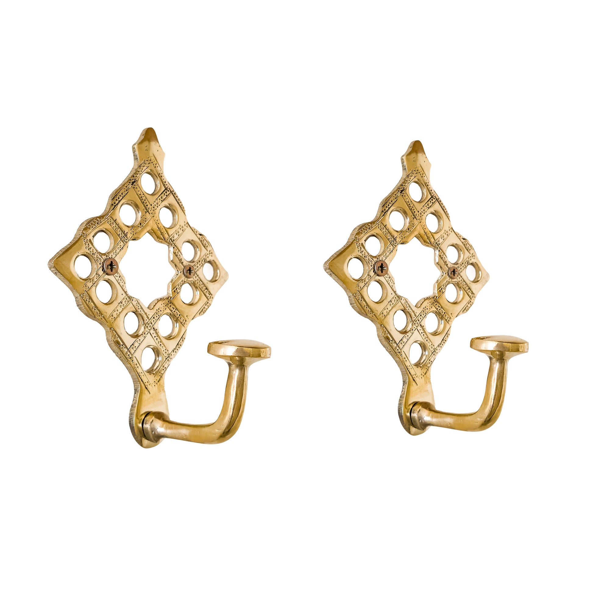 Set of 2 Heavy Duty Brass Hooks for Towels, Jackets, Robes | Bathroom Towel Hook Wall Mounted