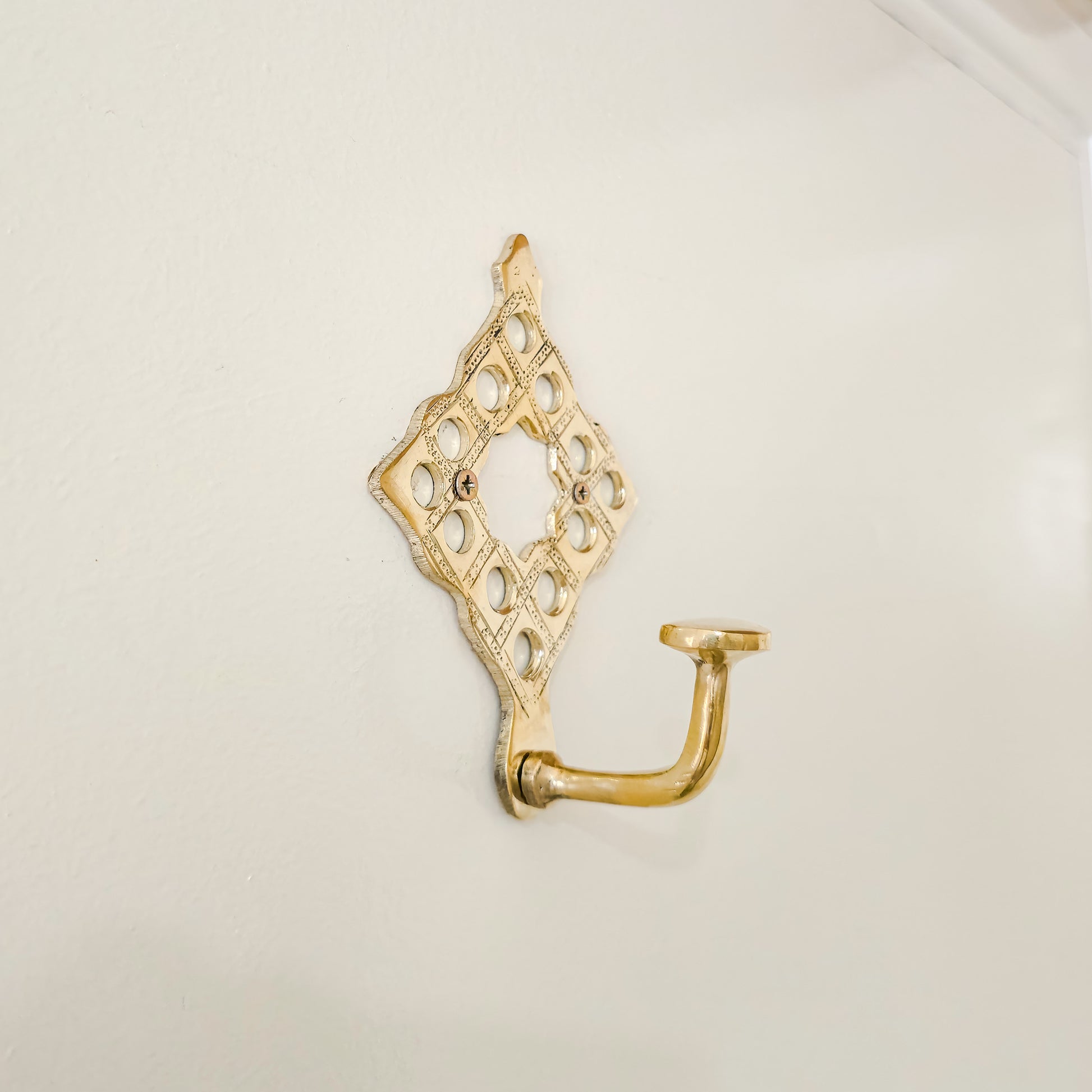 Set of 2 Heavy Duty Brass Hooks for Towels, Jackets, Robes | Bathroom Towel Hook Wall Mounted