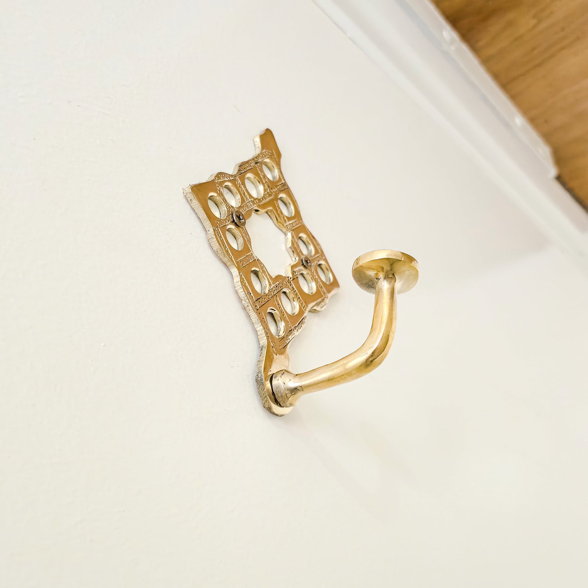 Set of 2 Heavy Duty Brass Hooks for Towels, Jackets, Robes | Bathroom Towel Hook Wall Mounted