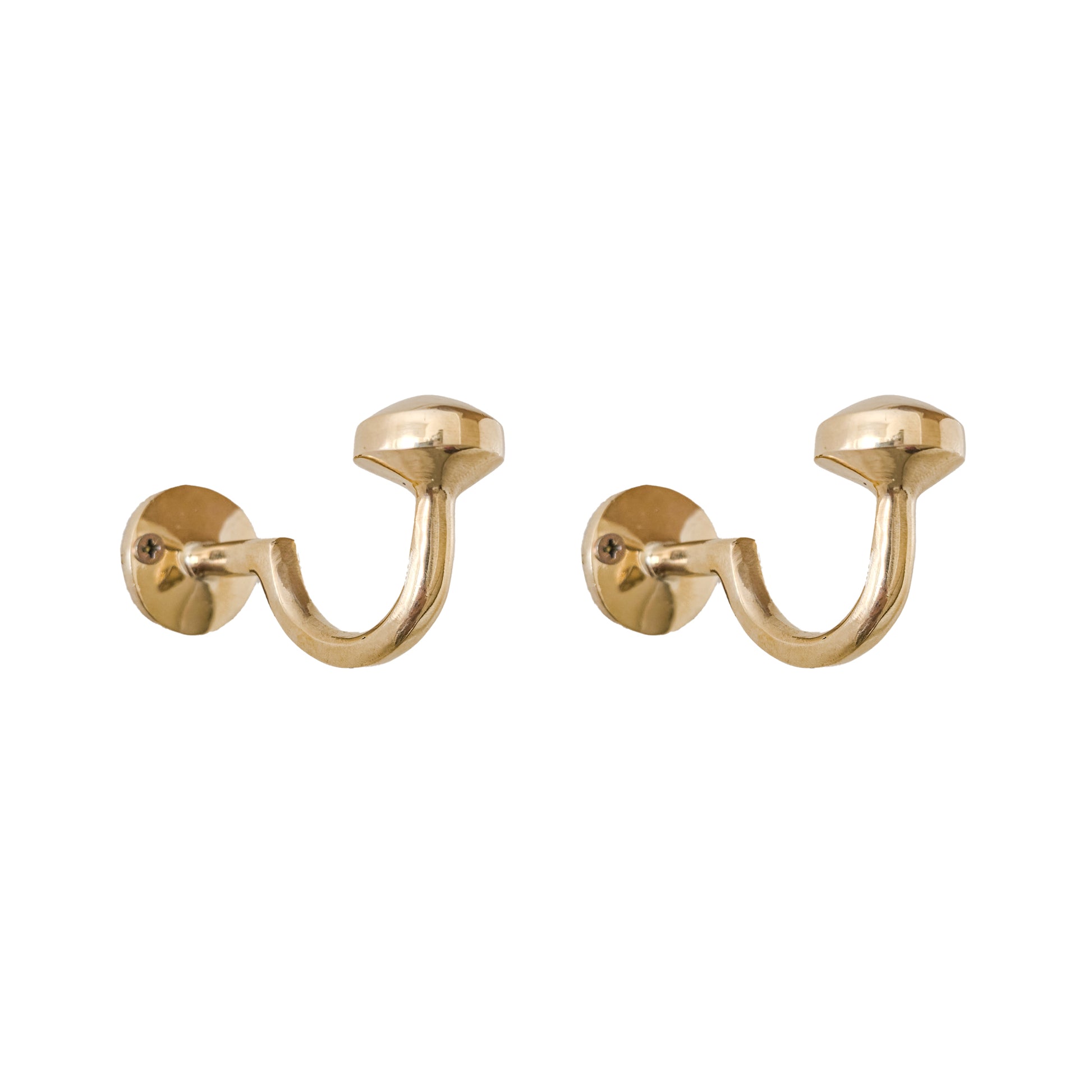 Set of 2 Unlacquered Brass Wall Hooks - Heavy Duty Brass Coats for Doors and Bathrooms