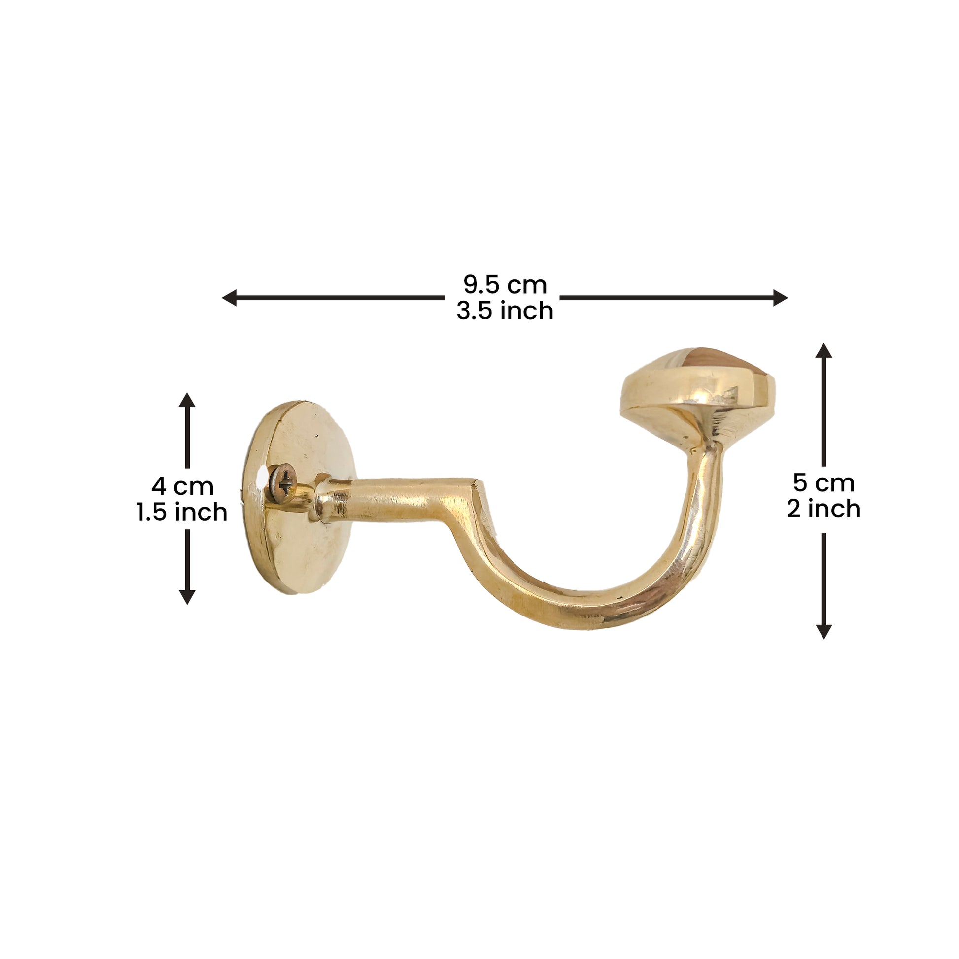 Set of 2 Unlacquered Brass Wall Hooks - Heavy Duty Brass Coats for Doors and Bathrooms