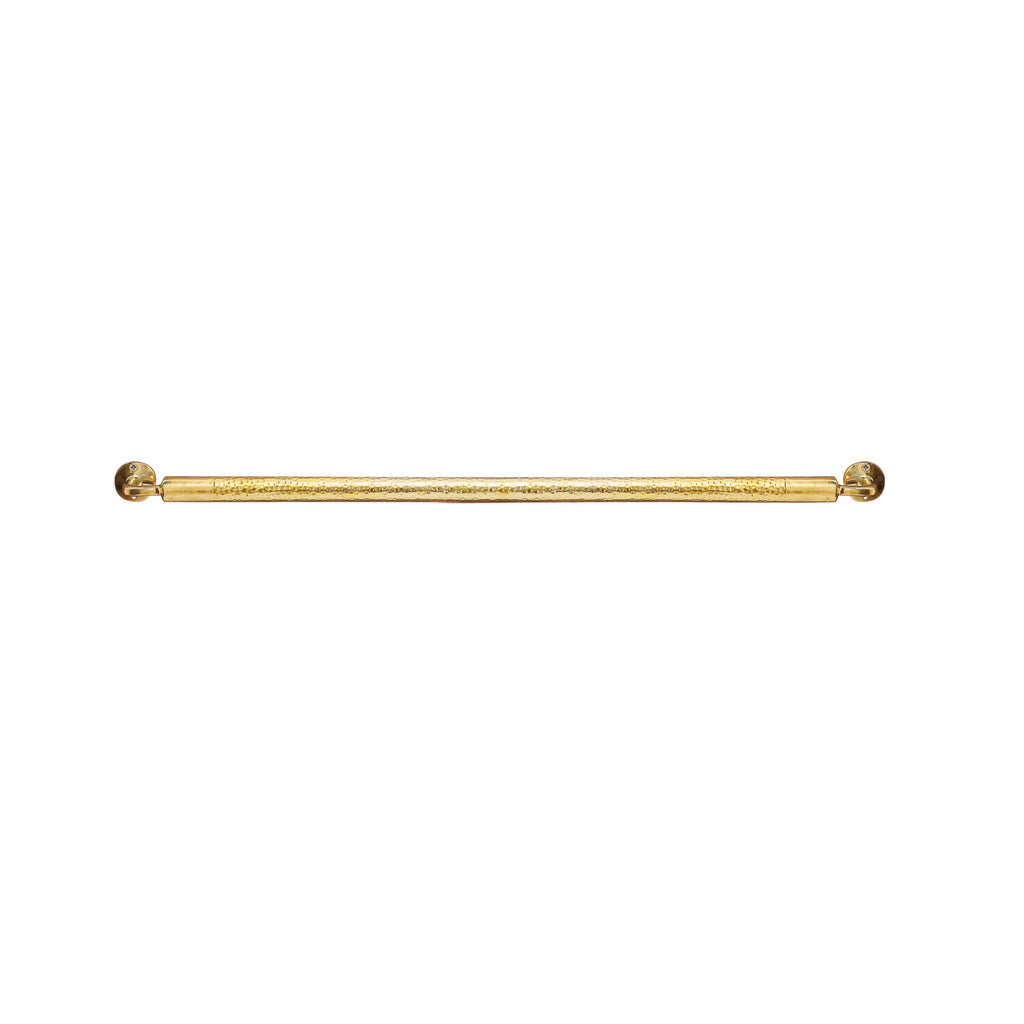 24 inch Handcrafted Unlacquered Brass Towel Bar for Bathroom Wall | Decorative Hand Hammered Gold Wall-Mounted Towel Rod