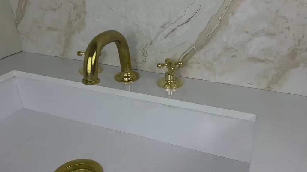 3 Hole Bath Faucet with Dual Cross Handles