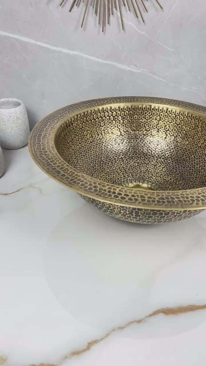 Brushed Brass bathroom Sink, Custom Made Modern Bowl Sink